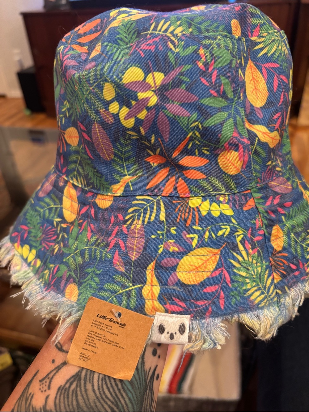 Little Brownie Reversible Tropical Cookies Climb Bucket Hat